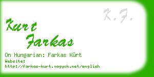 kurt farkas business card